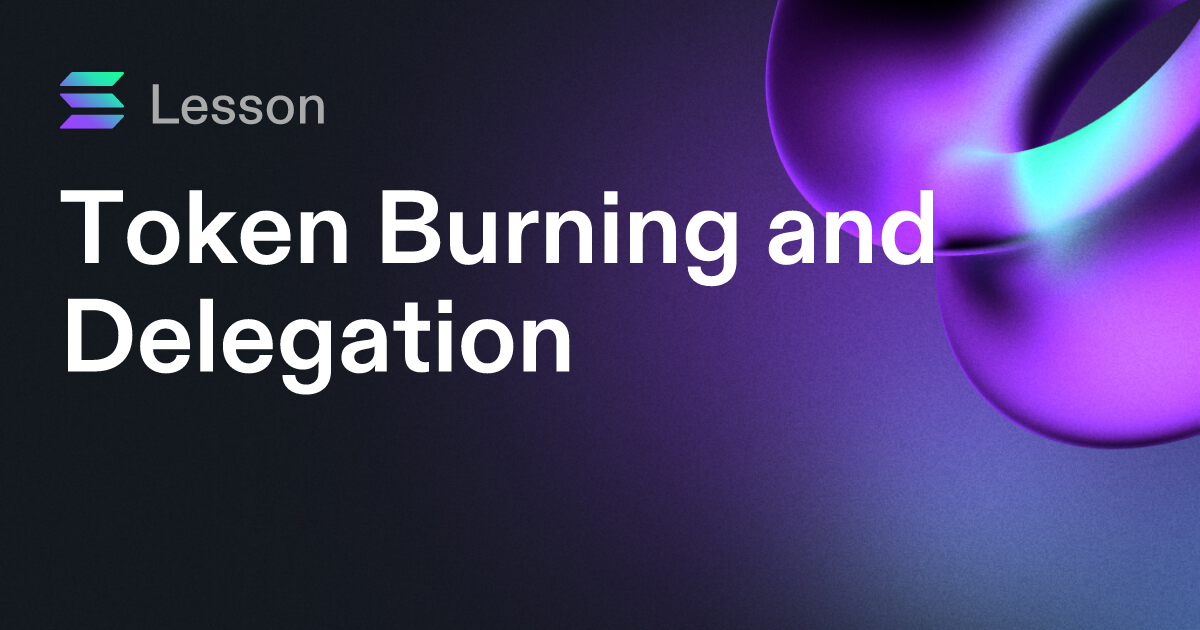 Token burning and Delegation